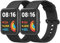 Amzpas 2 Stück Armband für Redmi Watch 2 Lite & Xiaomi Mi Watch Lite - Silikon Sport Ersatzarmbänder für Damen und Herren (Schwarz/Schwarz)