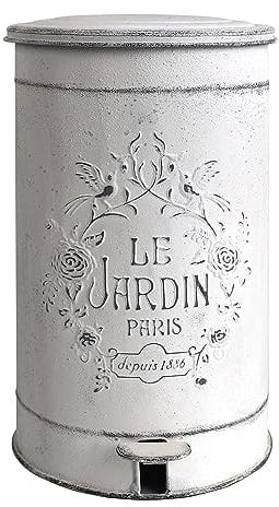 Z&Z ornamentorum Mülleimer Küche groß 17L Mülltonnen Retro-Eisen-Trittpedal-Mülleimer für den Innen- und Außenbereich,Entsorgung im Garten Grosse Kapazität Treteimer Abfalleimer Küchenabfalleimer