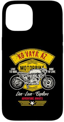 Hülle für iPhone 15 Ko Vaya AZ USA Retro Distressed Style Motorrad Design