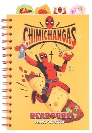 Grupo Erik: Taccuino A5 con Divisori di Deadpool | Quaderno A5 con anelli e divisori, 4 Separatori personalizzati, copertina morbida e pagine puntinate, Quaderno A5 diviso in sezioni