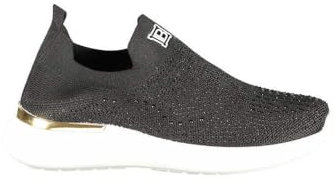 Laura Biagiotti Sneakers 8936 Weiß Elastischer Stoff mit Strumpf, Schwarz , 38 EU