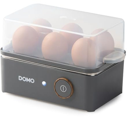 DOMO DO9283EK Eierkocher für zu 6 Eier 'Wood You' - 400 W - mattgrau