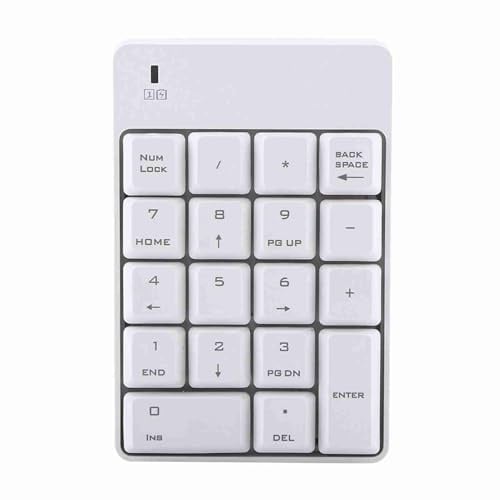 Solinder Wireless USB Numpad, 2,4 GHz -Nummer Tastatur -Kompakt -Design für Notebook -Benutzer, Kompatibel mit den Meisten Computern, Fernbedienung Innerhalb von 10 M (Weiß)