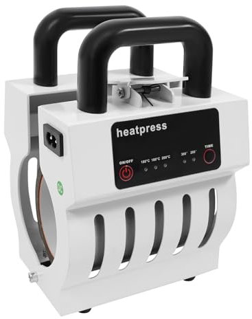 Mini pressa per tazze da 350 W, in ferro con 3 livelli di temperatura, pressione regolabile e diametro macchina per pressa a sublimazione, pressa a caldo per tazze da 10-11 oz (bianco)
