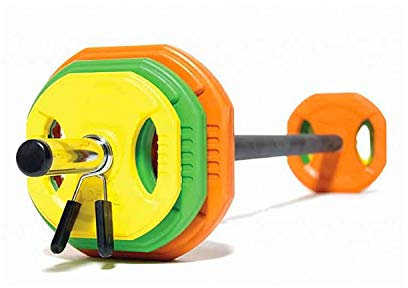 Wetribe 20kg Rubber Coated Studio Body Pump Barbell Weight Set for Aerobic Exercise