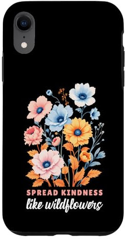 Retro Grafik Wildblumen Spread Kindness Like Wildflowers Hülle für iPhone XR