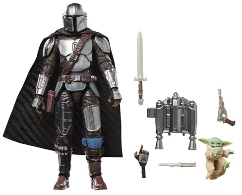 STAR WARS The Vintage Collection The Mandalorian & Grogu, The Mandalorian & Grogu Deluxe 3.75 Inch Collectible Action Figure