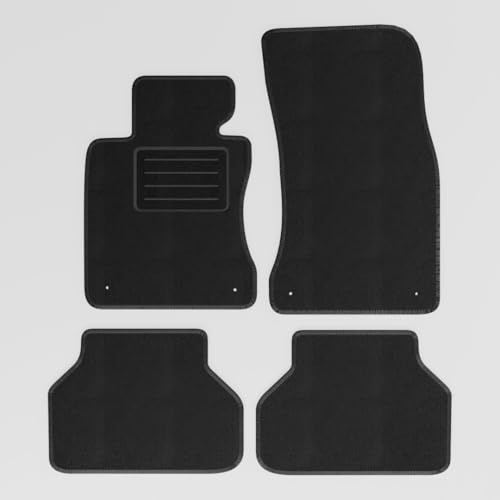 Mats4all Textil Fussmatten Passend für BMW 5-er E60/E61 2003-2010 | rutschfest | Mit Verstärkung | 4-teilig