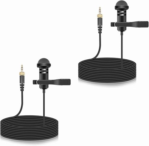 Confezione da 2 microfoni Lavalier compatibili con trasmettitori Bodypack Rode Wireless Pro/Wireless GO II, microfono omnidirezionale a condensatore da bavero per Vlog/conferenze/emittenti