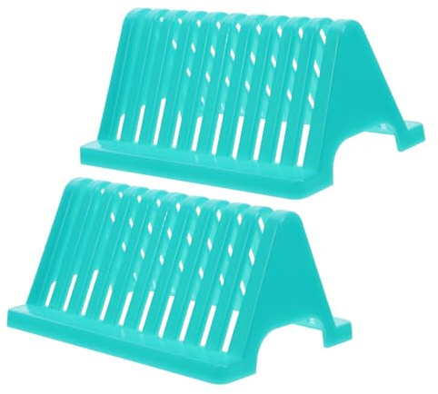 Milisten Soporte para Portaobjetos de Laboratorio Diseño Vertical y Material Plástico Verde para Secado y Almacenamiento en Bancos de Laboratorio, Paquete de 2 Unidades