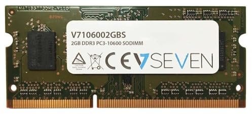 V7 V7106002GBS Notebook DDR3 SO-DIMM Arbeitsspeicher 2GB (1333MHZ, CL9, PC3-10600, 204pin, 1.5 Volt)