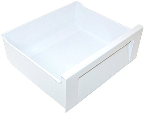 SPARES2GO White Plastic Drawer Basket for Whirlpool Fridge Freezer