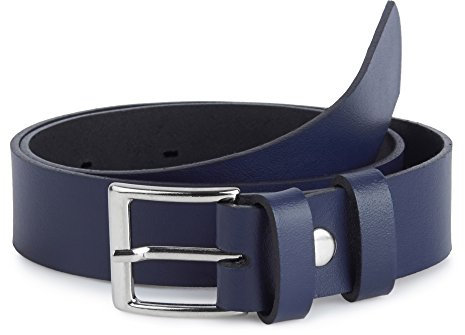 Ladeheid Kinder Gürtel Ledergürtel Mode Accessoire für Kinder Jungen Gürtel mit Schnalle 2,5 cm Breit K1D5 (Navyblau-1, 65 cm (Gesamtlänge 84 cm))