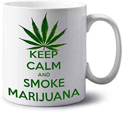 Tazza keep Calm and smoke marijuana fuma personalizzata con nome ecc Idea regalo