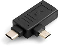 System-S USB Typ A 3.0. Buchse auf Micro USB Stecker und USB Typ C 3.1 90° OTG Host Cable Flash Drive Verbindung für Smartphone Tablet PC