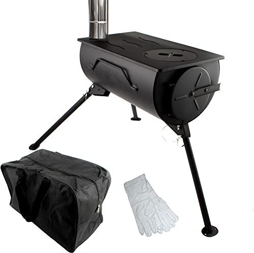 NJ Comfort Wood Burning Stove Portable Camping Cooker Tent Heater Firepit