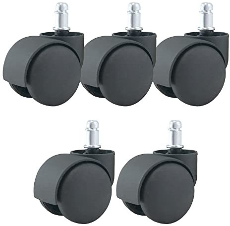 Waytex 78153 roulettes pour Fauteuil de Bureau Universelles Diamètre 50 mm – Couleur Noir - Lot de 5