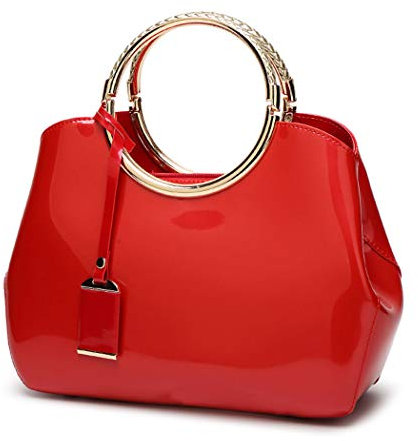 DEERWORD Damen Taschen Handtasche Frauen Elegant Tasche Henkeltasche Vintage PU-Leder 5376 1-teilig set Weinrot V2