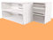 Kontorei Große weiße Holzkiste mit Mittelbrett 68cmx 40cm x 31cm 2er Set Obstkisten Weinkiste Regal Holzboxen DIY Weinregal weiss shabby chic Apfelkiste Holzregal