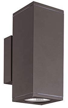 GU10 massive Druckguss Up and Down Aussenleuchte Eckig Wandleuchte aussen - Aluminium Anthrazit für LED oder Halogen Leuchtmittel Up & Down light Außenwandleuchte IP54