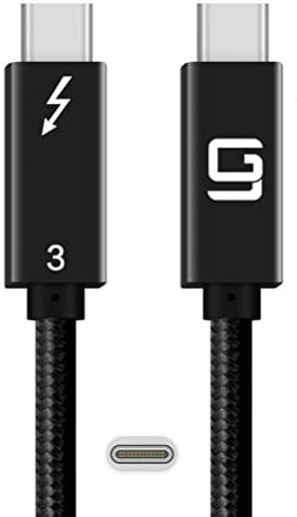 GodSpin Thunderbolt 3 Cable (40Gbps) [Certified] USB Type-C to USB Type-C, 100W Power (USB 3.1 & 3.2 Compatible) Dual 4k or Single 5k @60hz Display (2.6ft/40Gbps Thunderbolt 3)