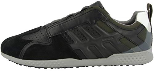 Geox Herren U SNAKE.2 A Sneaker, Schwarz Grau (Black), 45 EU