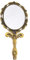 Minkissy Vintage Handspiegel Faltbare Hand Make-up Spiegel Oval Metall Tischspiegel für Reisen Home Office (Bronze)