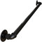 Main Courante pour Escalier Intérieur Extérieur Mur Balustrade de Rampe de Pied Garde-Corps de Support Poignée Rambarde de Sécurité - Kit Complet - Métal Fer Forgé Noir (90cm)