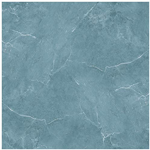 Fabulous Décor Bodenfliesen Durable Vinyl Decals Blau Granit Marmor Design DIY Peel and Stick Selbstklebend für Küche Badezimmer Wasser und Hitzebeständig 11.8 x 11.8 (10 Fliesen)