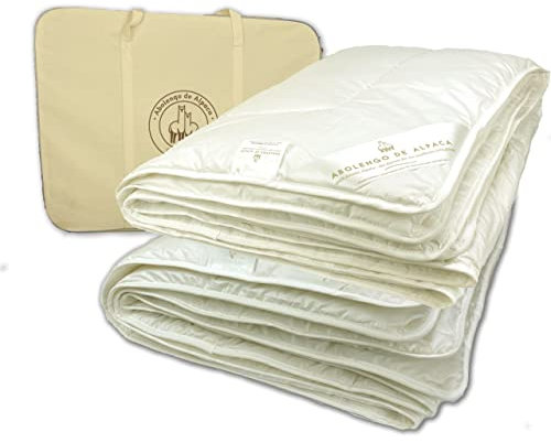 Abolengo de Alpaca Bio Alpaka Bettdecke, 4 Jahreszeiten, Füllung 100% Baby Alpaka(155x220cm): 2 Decken zum zusammenknüpfen 1x635g(Sommer) und 1x1185g (ganzjahres) naturbelassen und biologisch