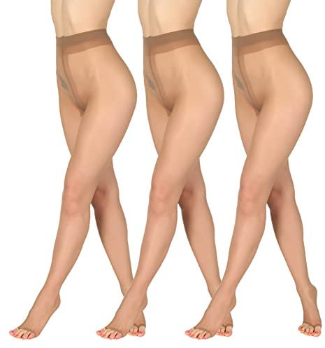 BANANALU zehnfreie Strumpfhose extra dünn 8 Den Toeless transparent Summer Toe 8 Bronze S / 3er Set