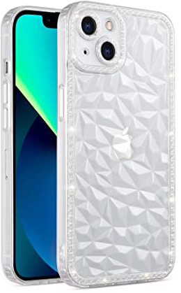 CrazyLemon für iPhone 6 Plus / 6S Plus Hülle, Silikon Süß Transparent Diamantmuster Glitzer Strass Kameraabdeckung Schutz Weich Dünn TPU Stoßfest Handyhülle für Frauen