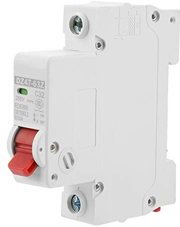 Jadeshay Disjoncteur Miniature 1P DC 32A 250V Mini Disjoncteur DC Photovoltaique de Protection Contre les Surcharges pour Système PV