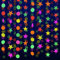 27,4 m Lange runde Neongirlande aus Papier, UV-Girlande, Sterne, Neon-Luftschlangen, Schwarzlicht-Dekorationen für leuchtende Partyzubehör und Dekorationen, UV-reagierende Neon-Partygeschenke,