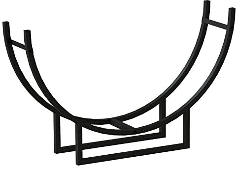 Toboli Étagère Range-bûches Demi-Ronde – 920 x 210 x 550 mm – en Métal – de Forme de Demie-Lune – Meuble de Cheminée pour Stockage Empilage Bois de Chauffage