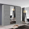 2&3 Door Oslo Sliding Mirror Door Wardrobe In 3 Color and 4 Sizes (Grey, 250CM)
