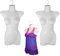 3er Set Torso Weiblich - 70 cm Damentorso aus Kunststoff - Oberkörper Halbplastik in Farbe weiß - Mannequin Büste - Halbplastischer Damenbody - Puppe Figur Kunststofftorso Schaufensterpuppe mit Haken