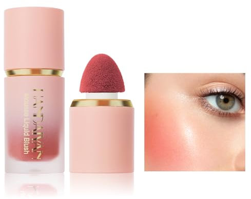 Matte Cream Blush Soft Lightweight Liquid Blush for Cheeks Natural Looking Color Long-Wearing Smudge Proof Pink Liquid Blusher Makeup (3#Coral)