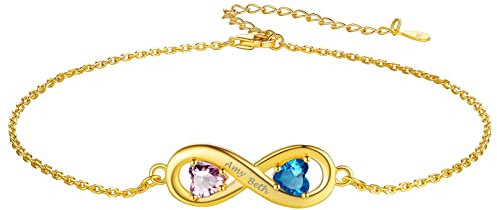 Custom4U Personalisiertes Zirkonia Infinity Fußkettchen Damen Frauen 925 Silber Unendlichkeit Fußkette Armbänder 22cm+5cm Verstellbare Sommer Barfuß Strand Fußband für Mama Freundin Paar