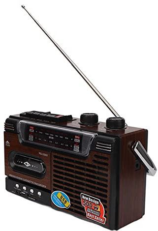 Reproductor de Casete Am, Señal sin Ruido Soporte Radio FM Tarjeta de Almacenamiento Fuerte y Grabadora Portátil USB Enchufe del Reino Unido 220V