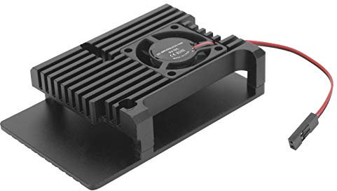 4 Aluminum Alloy Case Radiator Single Fan Heat Sink CNC Protective Cover (Black)