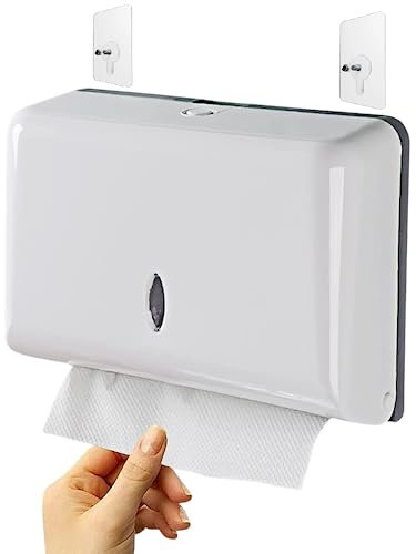 GUSTO No Drill Dispenser Manuale Asciugamani Carta Salviette 200 Fogli, formato carta C per Cucina Bagno Ristoranti Hotel Ospedali Campeggi Centri Estivi Commerciali (Dispenser Asciugamani)