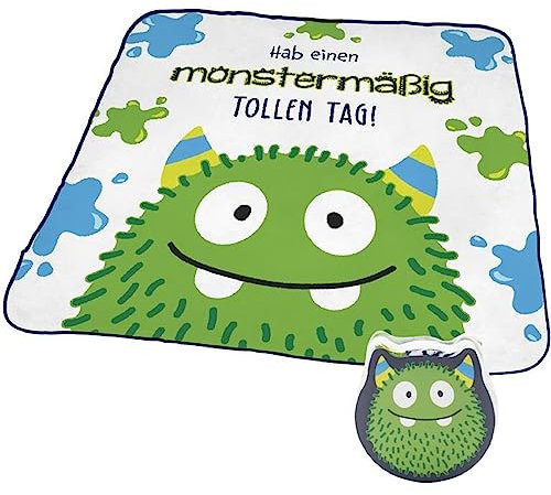 Sheepworld - 48258 - Magic Towel, Monster, Hab einen monstermäßig tollen Tag!, 30cm x 30cm, Baumwolle