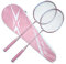 Badminton Schläger, Badmintonschläger, 20,5 × 65,5 cm, Keine Verformung, Mit Badminton-Tasche, Professioneller Leichtmetall-Badmintonschläger, für Studenten, Anfänger und Fitness-Enthusiasten(Rosa)