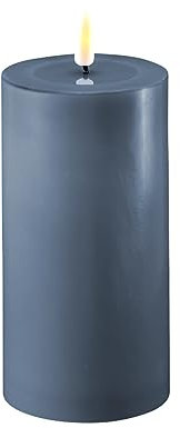 Deluxe Homeart Indoor Flameless LED Candle - Ice Blue - with Real Flame™ Technology - Battery Powered Candle (7.5 x 15 cm)