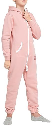 Basisstoff Yuppie Kinder Jumpsuit Jungen Mädchen Overall Rose Gr. 146-152