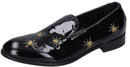 EVEET Mocassini Uomo Pelle Verniciata Nero 42 EU