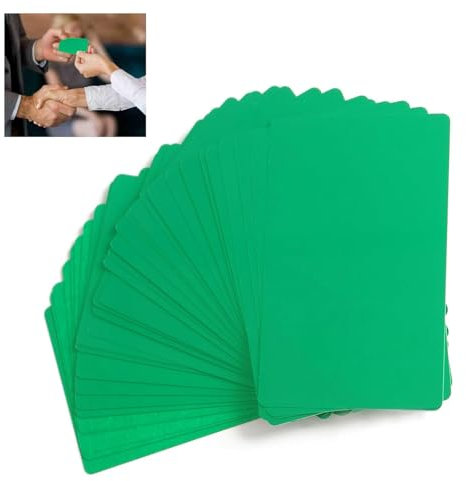 Bustlwor 50 Stück Blank Aluminium Namenskarte, Gravierte Metall Visitenkarten, Metall Visitenkarten Rohlinge 0.21 mm Dick, Geeignet für Büro- und DIY-Geschenkkarten(Grün)…