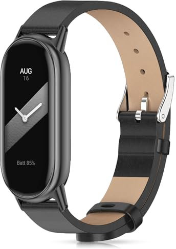 Xisair Lederarmband Kompatibel mit Xiaomi Mi Band 8/9/10 Uhrenzubehör Ersatz Armband Uhrenarmbänder Lederarmbänder für Xiaomi Smart Band 10/9/8 Armbänder
