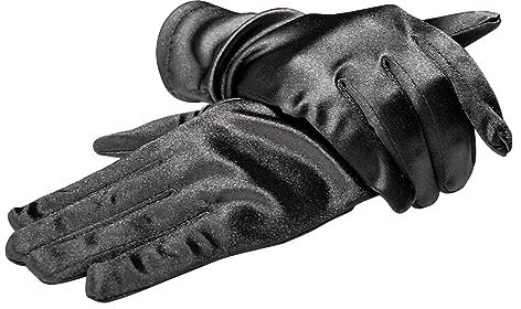 Gefomuofe Handschuh Kurze Satin Handschuhe Damen Elegant Brauthandschuhe Blumenhandgelenk Spitzenhandschuhe Höflichkeits Sommer Hochzeits Oper Dinner Handschuhe